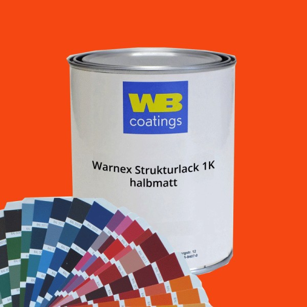 B32004 B-Stock 6kg Warnex 1K-Strukturlack halbmatt RAL 2004 Reinorange MHD 11.10.25