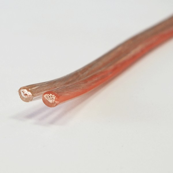 02123 LS-Kabel Flachkabel Meterware 2x4 mm² transparent