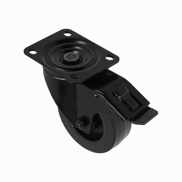 67913 Adam Hall 372191BLK - Lenkrolle 100mm mit Feststeller, schwarz