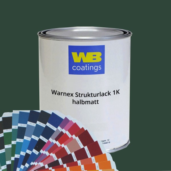 B36005 B-Stock 6kg Warnex 1K-Strukturlack halbmatt RAL 6005 Moosgrün MHD 11.10.25