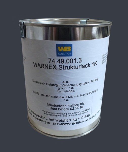B67114 B-Stock 12kg Warnex Strukturlack 7016 Anthrazitgrau MHD 5/2023