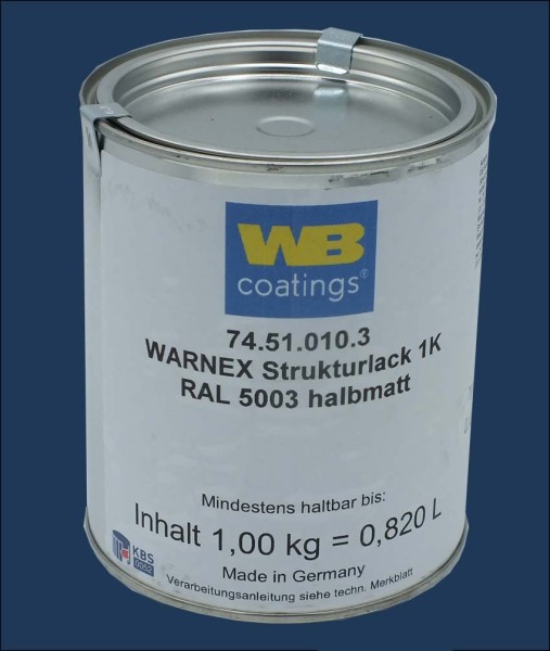 67117 12kg Warnex Strukturlack RAL5003 saphirblau halbmatt